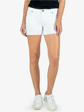 Kut from the Kloth Optic White Gidget Fray Short Size 6